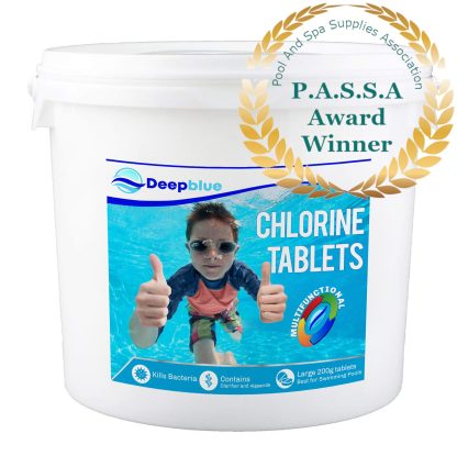 Deep Blue Professional - Multifunctional 200g Chlorine Tablets 5 kg WITH Floating dispenser. Stabilised clarifier algae inhibitor