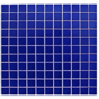 Deep Blue Ceramic Mosaic Dark Cobalt Blue Tiles - 25x25mm for Concrete Pools, 300x300mm Sheet