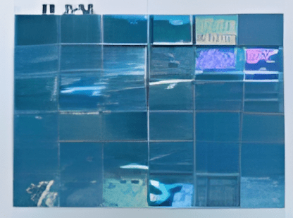 Deep Blue Crystal Mosaic Green Pearl Tiles - 48x48mm for Concrete Pools, 300x300mm Sheet