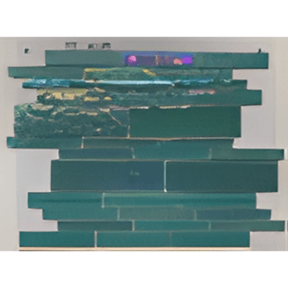Deep Blue Crystal Mosaic Green Tiles - Mixed size mosaic 15or23x50or100mm for Concrete Pools, 304x304mm Sheet