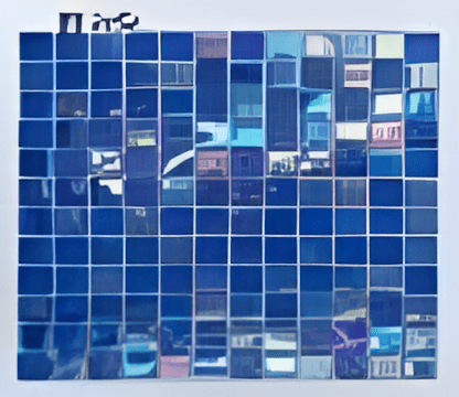 Deep Blue Crystal Mosaic Blue Pearl Tiles - 48x48mm for Concrete Pools, 300x300mm Sheet