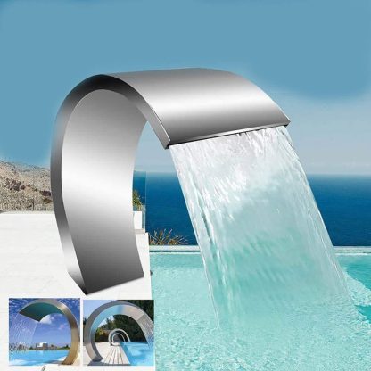 Deep Blue Pro Stainless Steel Pool Waterfall Circinus 400x200mm, 304 Steel - Image 8