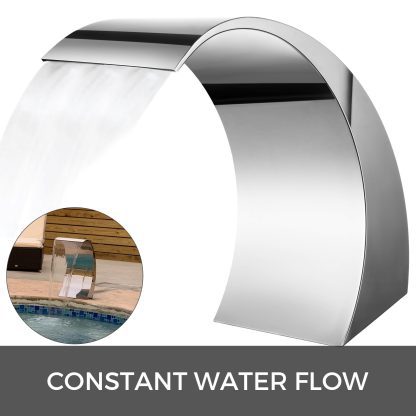 Deep Blue Pro Stainless Steel Pool Waterfall Circinus 400x200mm, 304 Steel - Image 2