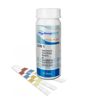 Deep Blue Pro - 3-Way Chlorine Test Strips 50 Strips Chlorine PH TA