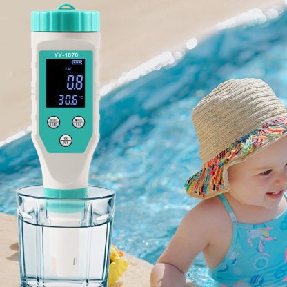7-in-1 Digital Water Quality Tester with pH, Chlorine, Salinity, ORP, EC, FAC and Temperature Measurements - Image 4