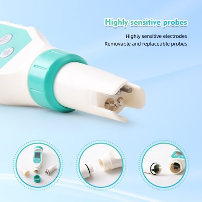 7-in-1 Digital Water Quality Tester with pH, Chlorine, Salinity, ORP, EC, FAC and Temperature Measurements - Image 6