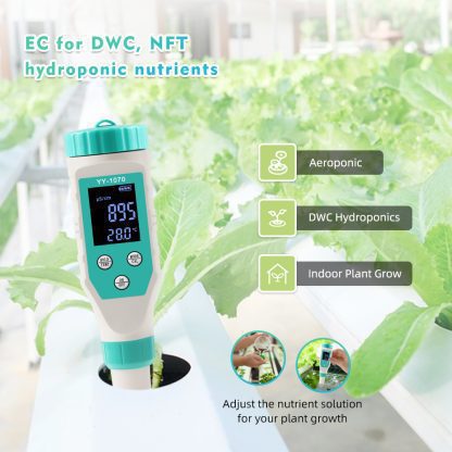 7-in-1 Digital Water Quality Tester with pH, Chlorine, Salinity, ORP, EC, FAC and Temperature Measurements - Image 7