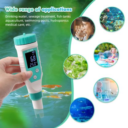 7-in-1 Digital Water Quality Tester with pH, Chlorine, Salinity, ORP, EC, FAC and Temperature Measurements - Image 10
