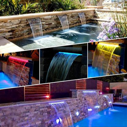 Deep Blue fountain / swimming Pool Waterfall water Feature 900mm, 35mm Lip - Image 6