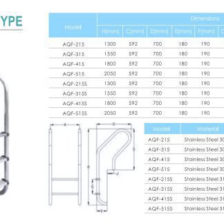 Deep Blue Pro Comfort Pool ladder. 2 Tread. High quality safe Stainless steel