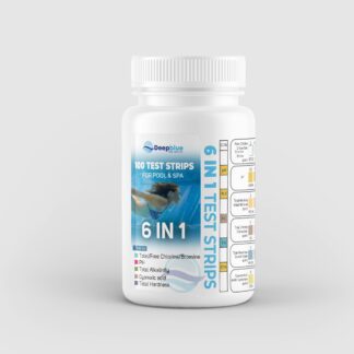 Deep Blue Strip-Ease 100x Test Strips in box for pool and hot tub testing with Free analysis app. Test for Chlorine, Bromine, PH, TA- Alkalinity, Hardness, Cyanuric - 10x 3 Way Chlorine