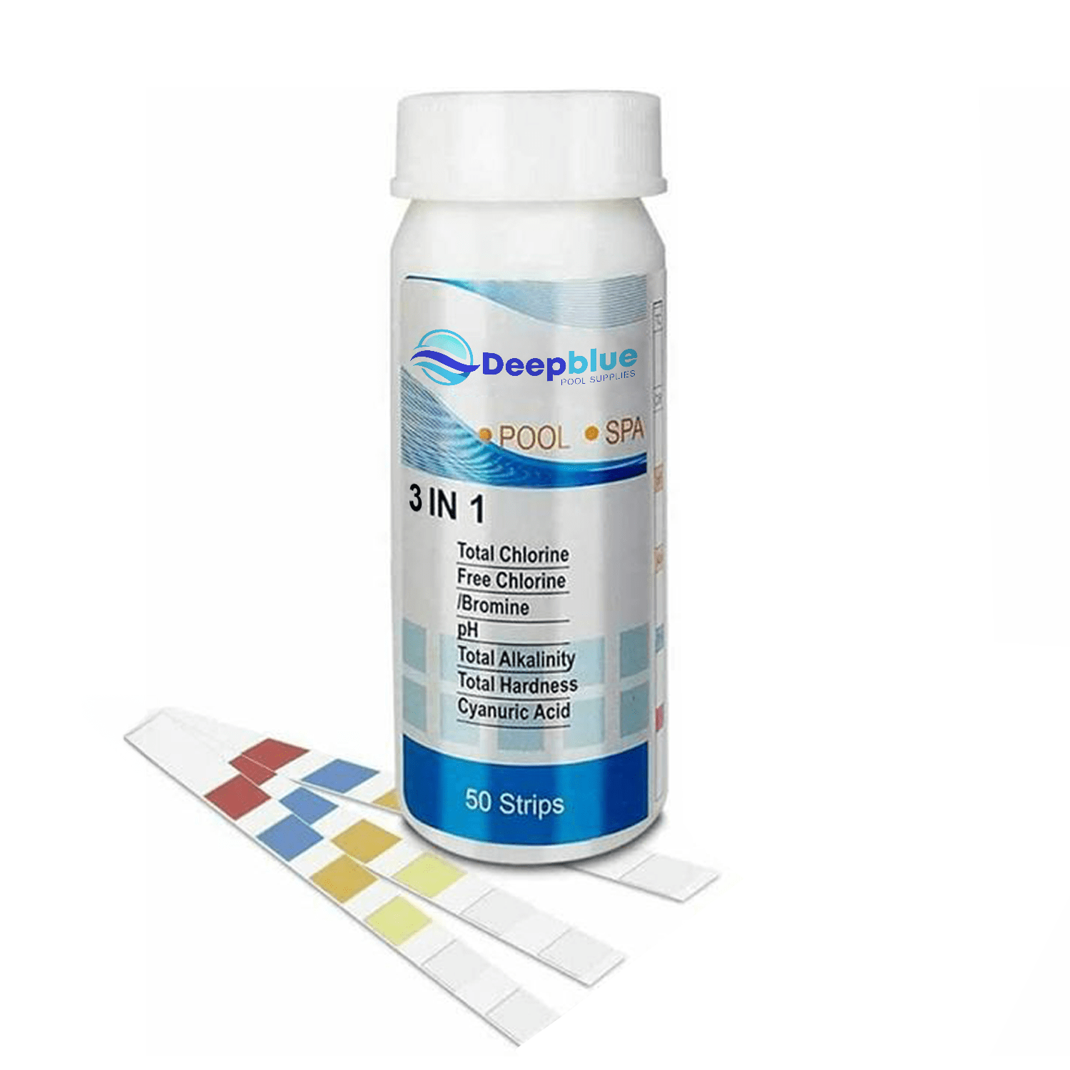 Deep Blue Strip-Ease 100x Test Strips in box for pool and hot tub testing with Free analysis app. Test for Chlorine, Bromine, PH, TA- Alkalinity, Hardness, Cyanuric - 10x 3 Way Chlorine - Image 3